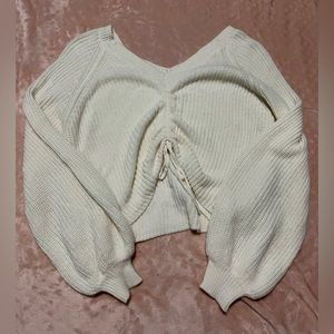 White Cropped Sweater